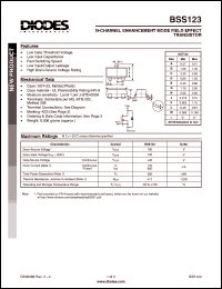BSS123-7 datasheet: 100V; 170mA N-channel enchancement mode field effect transistor BSS123-7