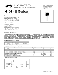 H1084-3.3E datasheet: 4.3V 5A low dropout voltage regulator H1084-3.3E