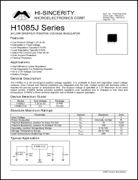 H1085J datasheet: 1.3-4V 3A low dropout positive voltage regulator H1085J