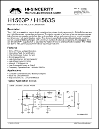 H1563S datasheet: 3-40V high-efficiency DC/DC converter H1563S