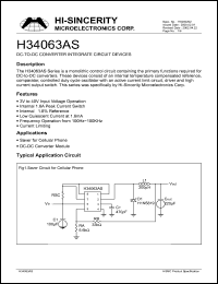 H34063AS datasheet: 3-40V DC-to-DC converter integrate circuit device for DC-to-DC converters H34063AS