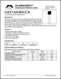 H431BA datasheet: Low power low offset voltage comparator H431BA