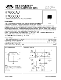 H7806AJ datasheet: 35V 1A 3-terminal positive voltage regulator H7806AJ