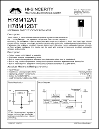 H78M12BT datasheet: 35V 3-terminal positive voltage regulator H78M12BT