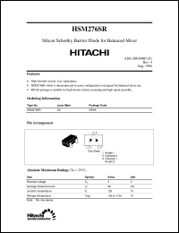 HSM276SR datasheet: High frequency Schottky barrier diode for detection and mixer HSM276SR