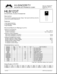 HLB123T datasheet: Emitter to base voltage:8V; NPN epitaxial planar transistor HLB123T