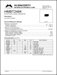 HMBT2484 datasheet: 6V 50mA NPN epitaxial planar transistor HMBT2484
