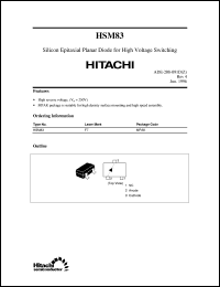 HSM83 datasheet: High frequency small signal diode HSM83