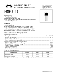 HSK1118 datasheet: 6A field effect transistor - N-channel CMOS type HSK1118