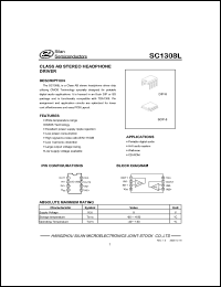 SC1308L datasheet: Class AB stereo headphone driver for portable digital audio applications SC1308L