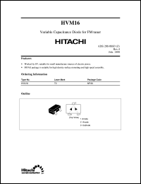 HVM16 datasheet: Variable capacitance diode for  FM tuner HVM16