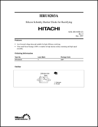 HRU0203A datasheet: Schottky Barrier rectifier for power supplies HRU0203A