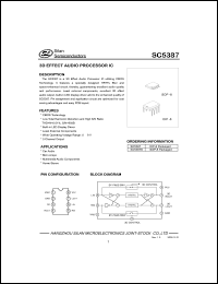 SC5387 datasheet: 5-9V 3D effect audio processor IC SC5387
