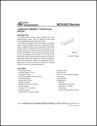 SC9302C datasheet: 0.3-5.5V 1-memory/2-memory tone/pulse dialer for the telecommunication system SC9302C