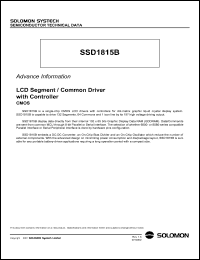 SSD1815BZ datasheet: 2.4-3.5V LCD segment / common driver with controler for liquid crystal dot-matrix graphic display system SSD1815BZ