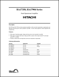 HA17358 datasheet: Dual operational amplifiers HA17358