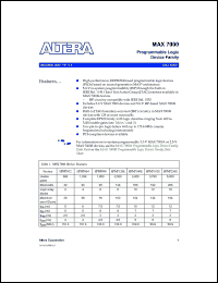 EPM7064QI100-15 datasheet: Programmable logic , 64 macrocells, 4 logic array blocks, 68 I/O pins, 15ns EPM7064QI100-15