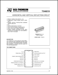 TDA8218 datasheet: Horizontal and vertical deflection circuit TDA8218