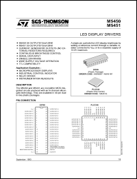 M5450B7 datasheet: LED display driver, 34 outputs/15mA sink M5450B7