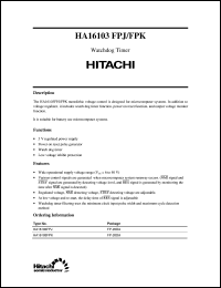 HA16103FPK datasheet: Watch dog timer HA16103FPK