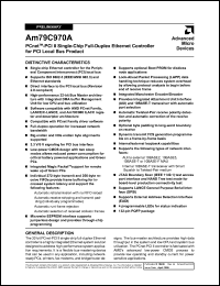 AM79C970AVCW datasheet: PCnetTM-PCI II single-chip full-duplex ethernet controller for PCI local bus product AM79C970AVCW