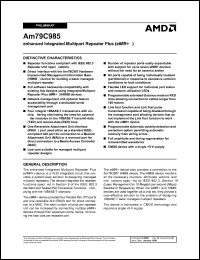 AM79C985JC datasheet: enhanced integrated multiport repeater Plus AM79C985JC