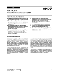 AM79C98JC datasheet: Twisted-pair ethernet transceiver (TPEX) AM79C98JC