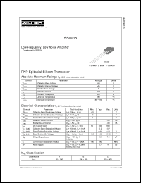 SS9015 datasheet: NPN transsistor for low frequency, low noise amplifier, 50V SS9015