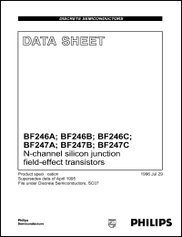 BF246A datasheet: N-channel silicon junction field-effect transistors for VHF and UHF amplifiers, mixers and general purpose switching BF246A