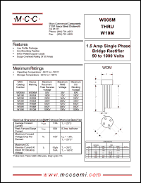 W04M datasheet: 1.5A, 400V ultra fast recovery rectifier W04M
