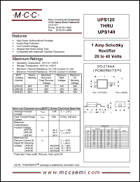 UPS130 datasheet: 1.0A, 30V ultra fast recovery rectifier UPS130