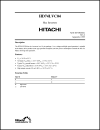 HD74LVC04 datasheet: Hex Inverters HD74LVC04