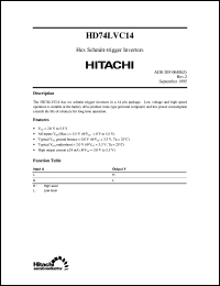 HD74LVC14 datasheet: Hex Schmitt-trigger Inverters HD74LVC14
