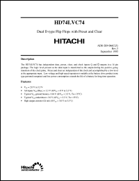 HD74LVC74 datasheet: Dual D-type Flip-Flops with Preset and Clear HD74LVC74
