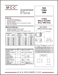 S8A datasheet: 8.0A, 50V ultra fast recovery rectifier S8A