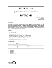 HD74LVC125A datasheet: Quad. Bus Buffer Gates with 3-state outputs HD74LVC125A
