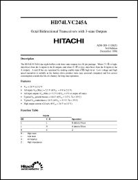 HD74LVC245A datasheet: Octal Bus Transceivers with 3-state outputs HD74LVC245A