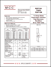 RGP15A datasheet: 1.5A, 50V ultra fast recovery rectifier RGP15A
