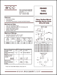 RB491D datasheet: 1.0A, 20V ultra fast recovery rectifier RB491D