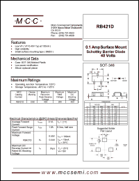 RB421D datasheet: 0.1A, 40V ultra fast recovery rectifier RB421D
