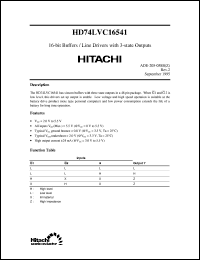 HD74LVC16541 datasheet: 16-bit Buffers/Line Drivers with 3-state non-inverted outputs HD74LVC16541