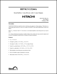 HD74LVCZ244A datasheet: Octal Buffers/Line Drivers/Line Receivers with non-inverted 3-state outputs (live insertion) HD74LVCZ244A