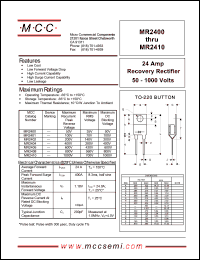 MR2404 datasheet: 24A, 400V ultra fast recovery rectifier MR2404