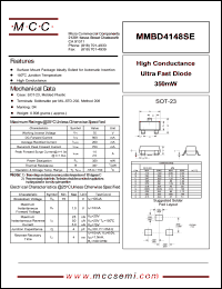 MMBD4148SE datasheet: 200mA, 75V ultra fast recovery rectifier MMBD4148SE