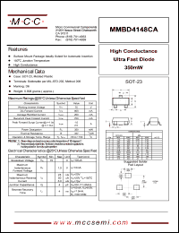 MMBD4148CA datasheet: 200mA, 75V ultra fast recovery rectifier MMBD4148CA