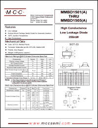 MMBD1505A datasheet: 600mA, 180V ultra fast recovery rectifier MMBD1505A
