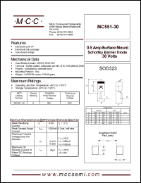 MC551-30 datasheet: 0.5A, 30V ultra fast recovery rectifier MC551-30