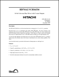 HD74ALVCH16334 datasheet: 16-bit Universal Bus Driver with 3-state Outputs HD74ALVCH16334