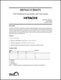 HD74ALVCH16373 datasheet: 16-bit Transparent D-type Latch with 3-state Outputs HD74ALVCH16373