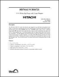 HD74ALVCH16721 datasheet: 3.3V 20-bit Flip-Flop with 3-state Outputs HD74ALVCH16721